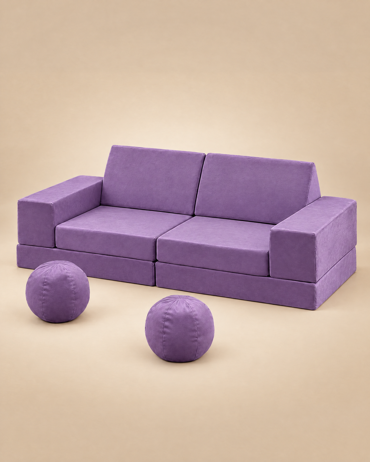 Canapé modulable enfant 12 pièces en mousse, violet